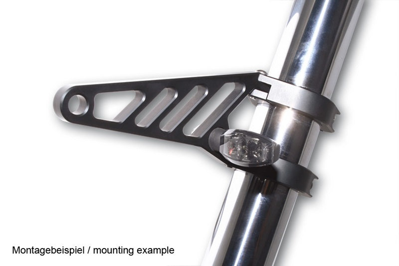 HIGHSIDER pro Motorrad Scheinwerferhalter-Set lang Schwarz für 42–43 mm (1 Set)