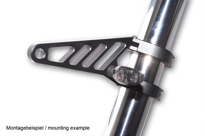 HIGHSIDER CNC Motorrad Scheinwerferhalter-Set 38–41 mm lang Schwarz