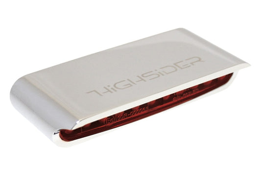 HIGHSIDER Stripe Motorrad LED Rücklicht Chrom Glas Rot E-geprüft (1Stck)
