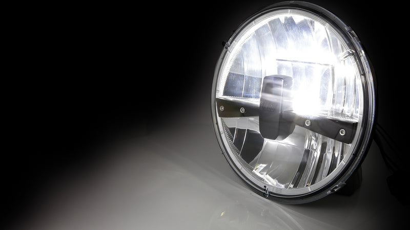 HIGHSIDER Frame-R1 Typ 3 Motorrad LED Scheinwerfer 7 Zoll Side-Mount Schwarz