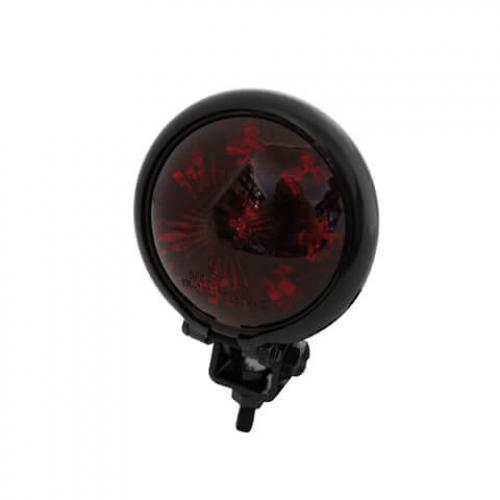 SHIN YO Motorrad LED Rücklicht Bates Style Schwarz/Rot, E-geprüft (1Stck)