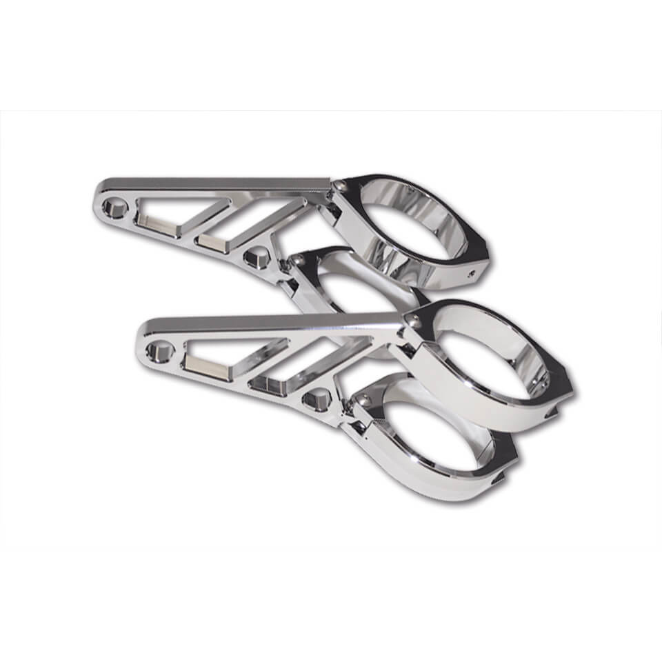 Highsider Motorrad Scheinwerferhalter Set 47–54 mm Chrom kurz