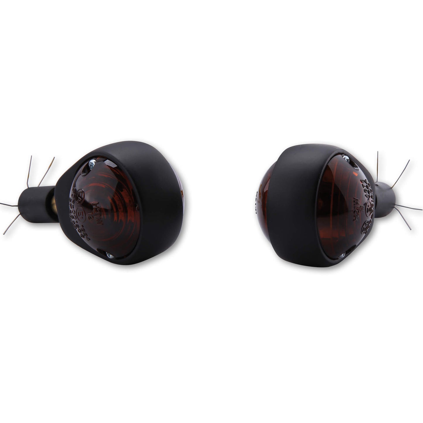 HIGHSIDER smart Motorrad Lenkerblinker OCHSENAUGE Gehäuse Schwarz / Glas grau