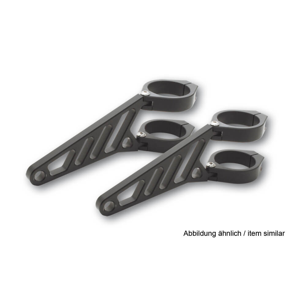 HIGHSIDER CNC Motorrad Scheinwerferhalter-Set 38–41 mm lang Schwarz