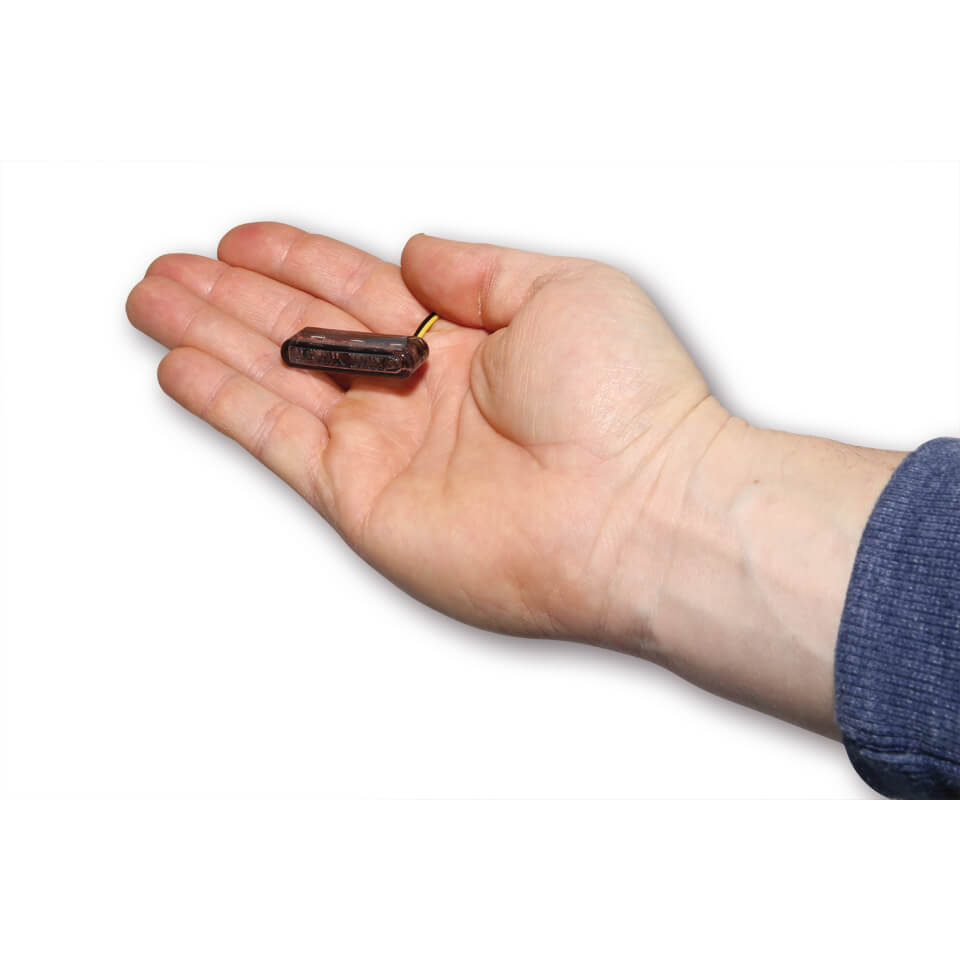 SHIN YO Motorrad LED Einbaublinker Shorty-2 Pro Rauchgrau E-geprüft (Paar)