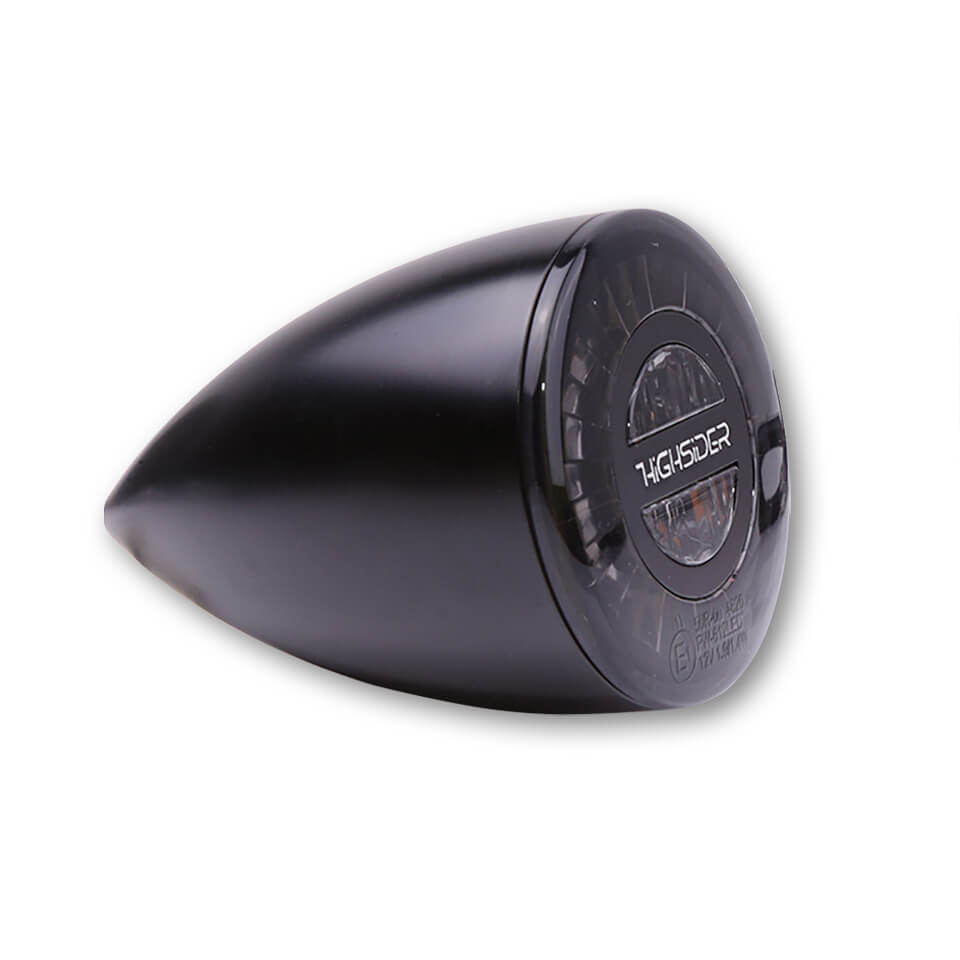 HIGHSIDER Rocket Bullet Motorrad LED Blinker/Positionslicht 2in1 Schwarz/Getönt