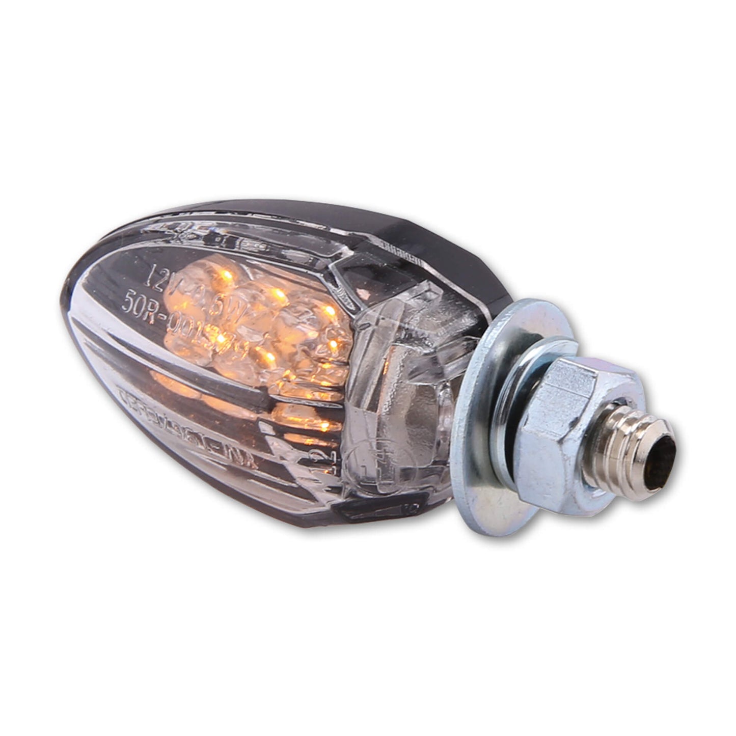 SHIN YO Motorrad Mini LED Blinker Drop Schwarz Klar E-geprüft (Paar)