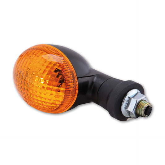 SHIN YO Motorrad Mini Blinker Oval Schwarz/Orange E-geprüft (Paar)