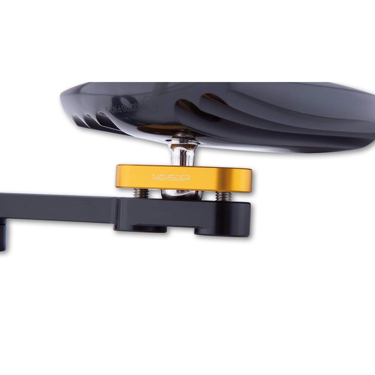 HIGHSIDER pro Motorrad-Lenkerendenspiegel Wave Schwarz/Gold E-geprüft Paar