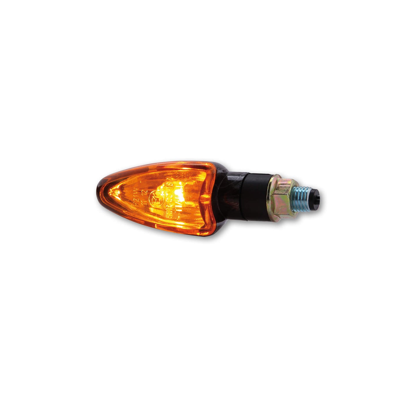 SHIN YO Motorrad Mini-Blinker Arrow Carbon-Look / Orange, E-geprüft (Paar)