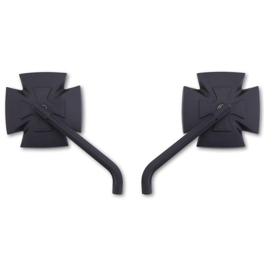 HIGHSIDER pro Motorrad Spiegel Iron Cross Schwarz Universal E-geprüft (Paar)