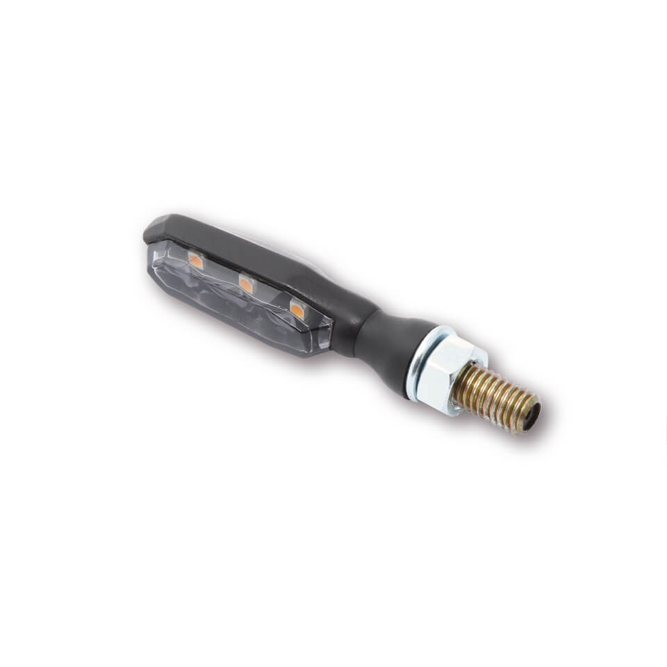 HIGHSIDER Sonic-X1 Motorrad LED Blinker Schwarz / Rauchgrau Glas (Paar)