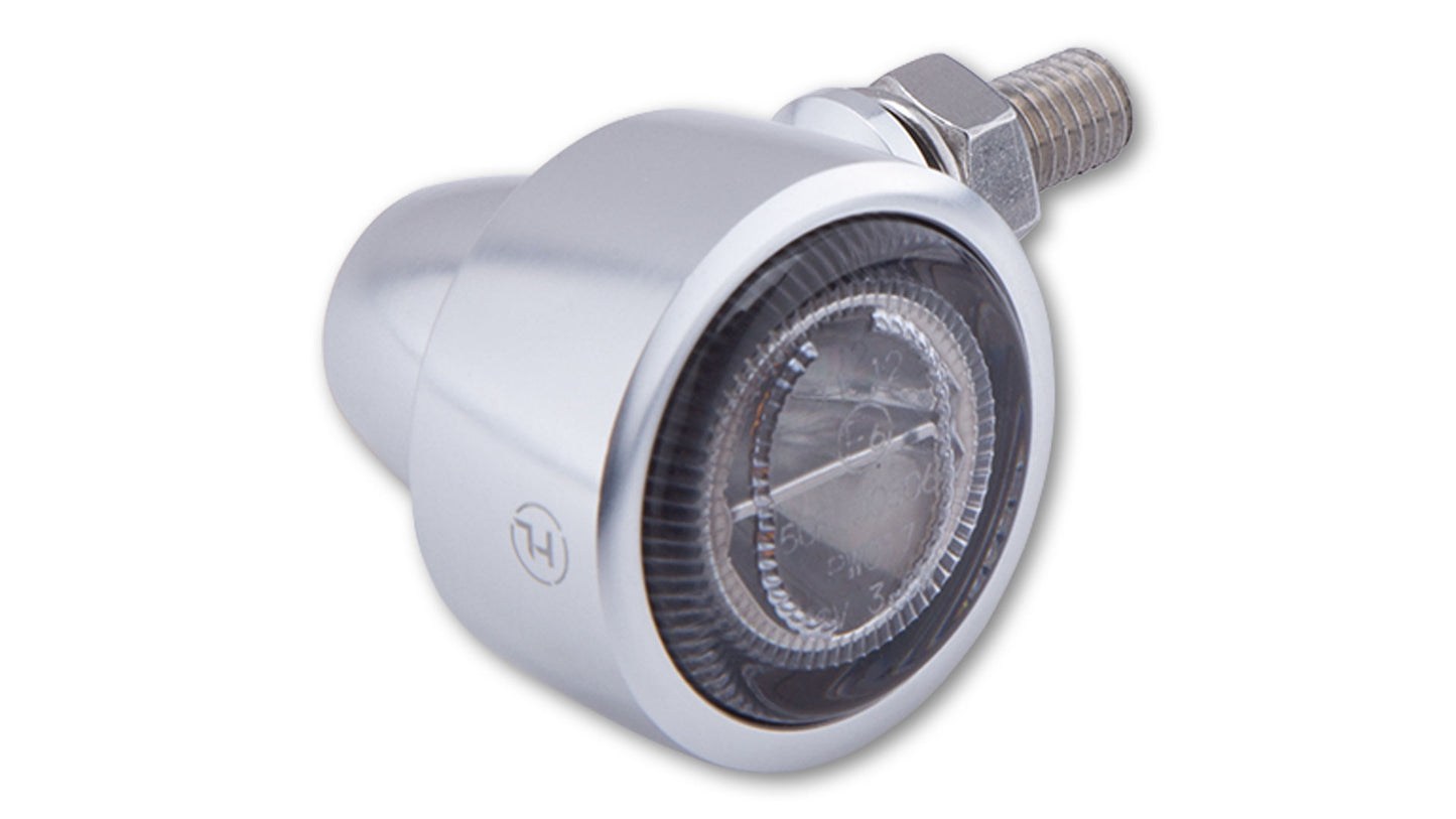 HIGHSIDER Classic-X1 Motorrad LED Blinker Silber Rauchgrau E-geprüft Paar