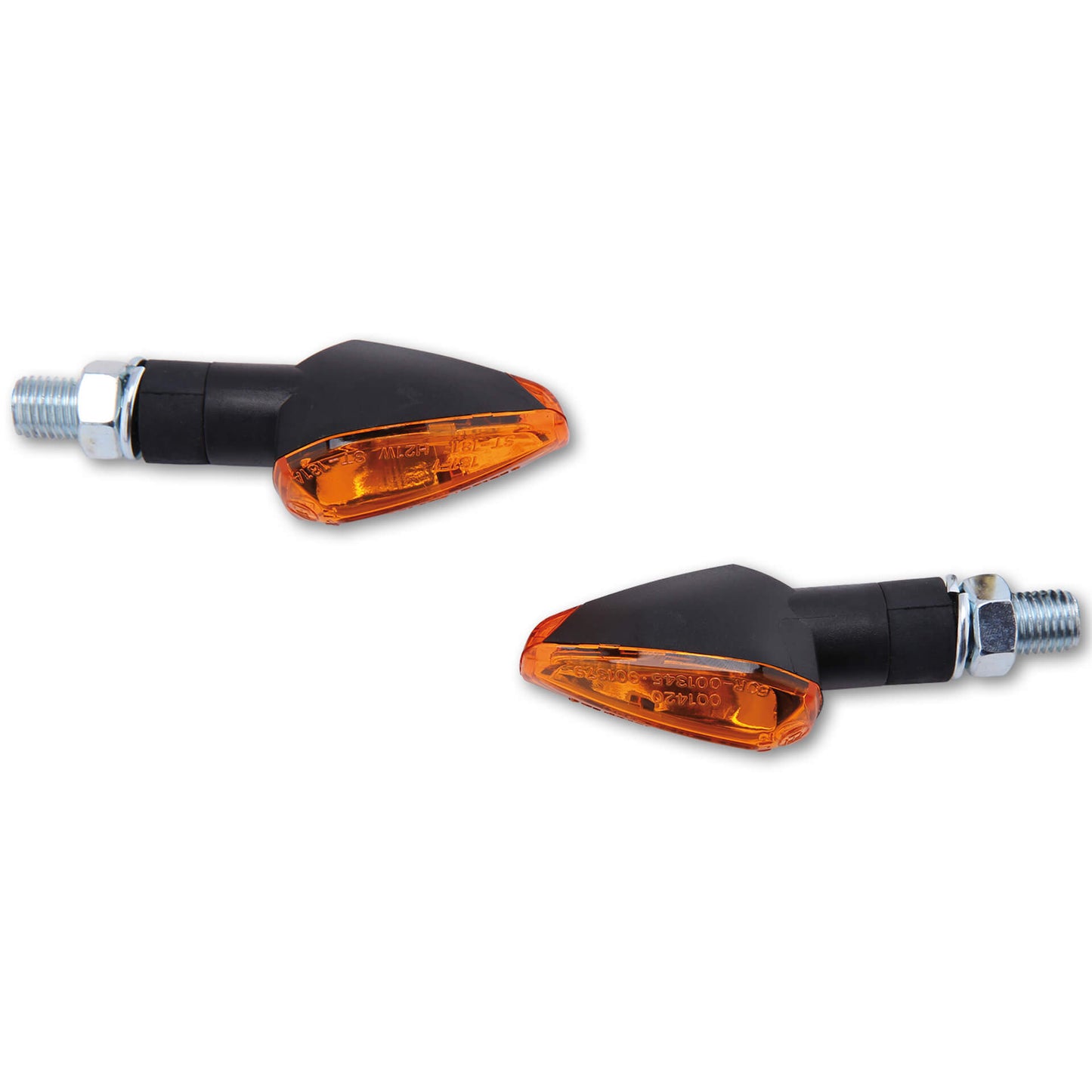 HIGHSIDER smart Motorrad Blinker Peak Schwarz Glas Orange (Paar)