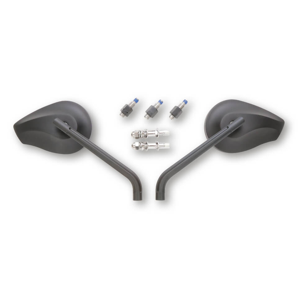 HIGHSIDER Motorrad Spiegel Phoenix 1 Schwarz E-geprüft (Paar)