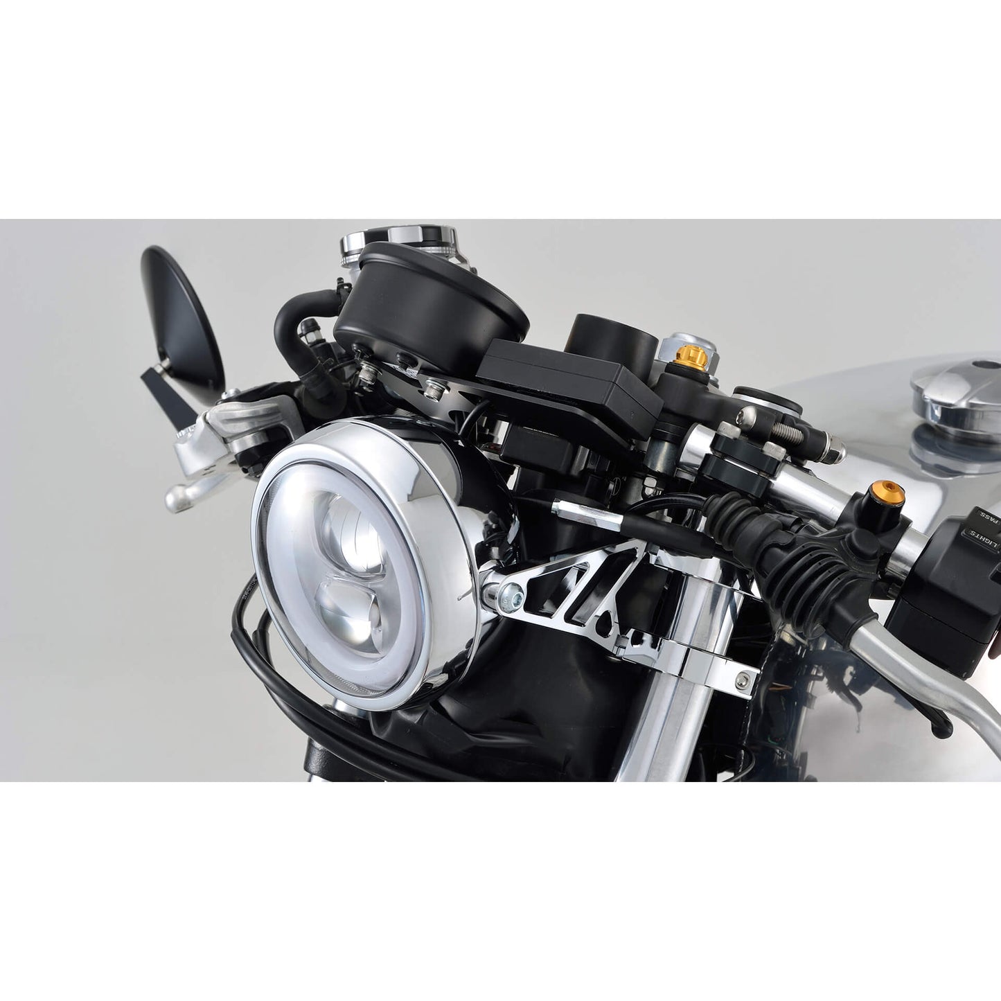 Highsider Motorrad Scheinwerferhalter Set 42–43 mm Chrom (kurz)