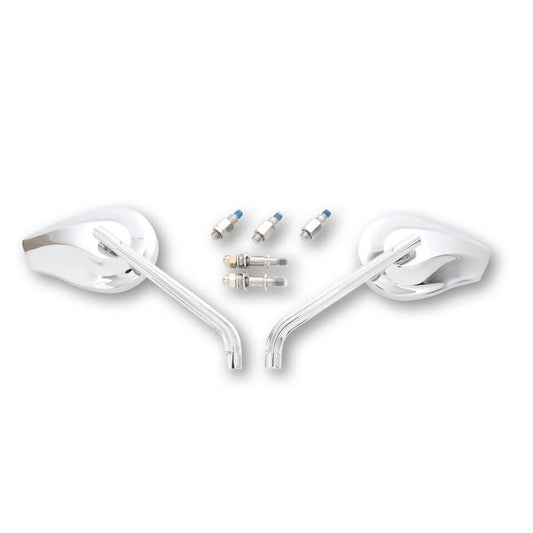 HIGHSIDER Motorrad Spiegel Phoenix 1 Chrom E-geprüft (Paar)