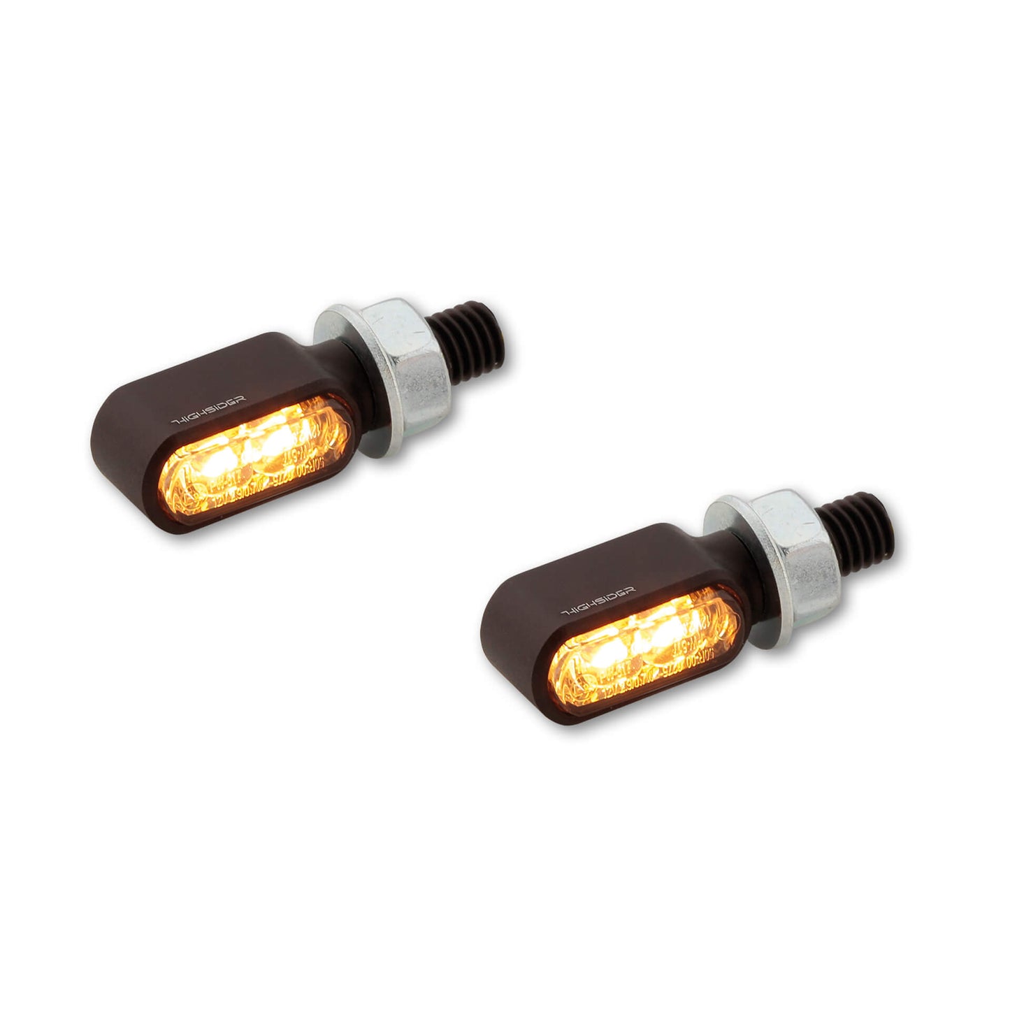 HIGHSIDER Little Bronx Motorrad LED Blinker Positionslicht 2in1 Schwarz Paar