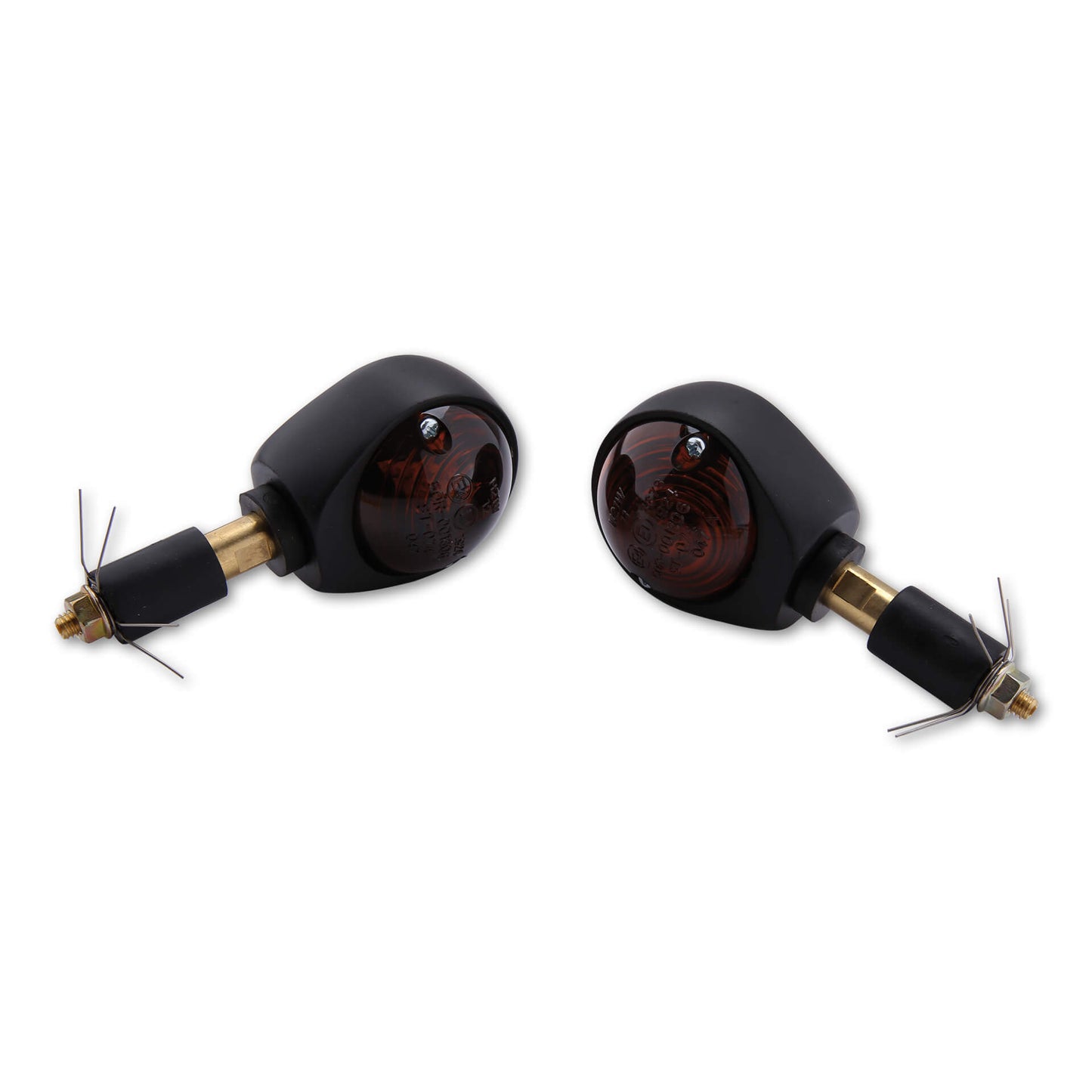 HIGHSIDER smart Motorrad Lenkerblinker OCHSENAUGE Gehäuse Schwarz / Glas grau