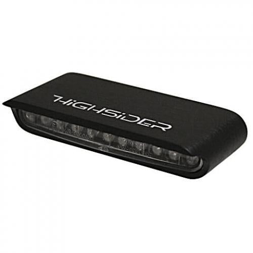 HIGHSIDER Stripe Motorrad LED Blinker Schwarz Transparent E-geprüft Paar