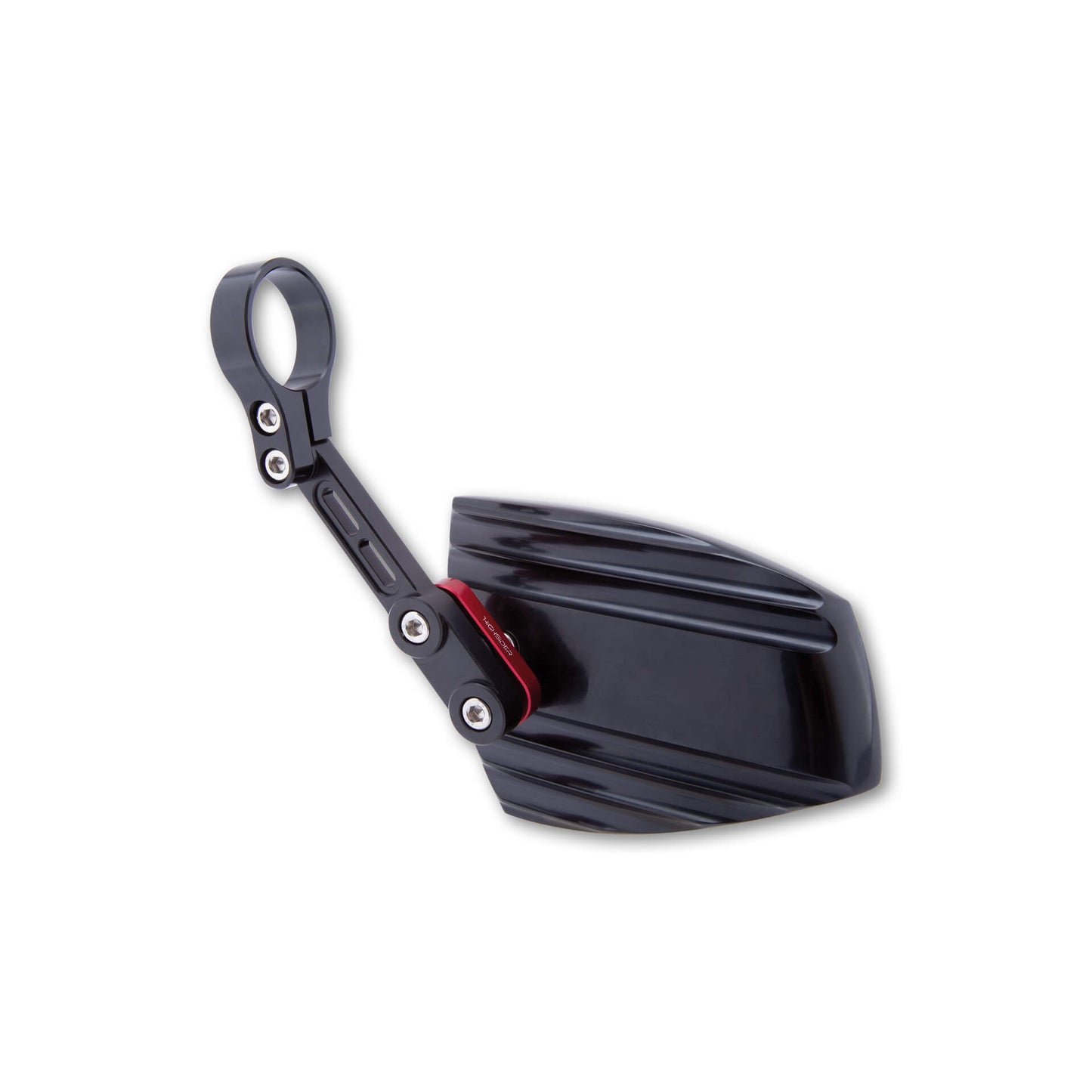 HIGHSIDER Motorrad Lenkerendenspiegel Wave Schwarz/Rot E-geprüft (Paar)
