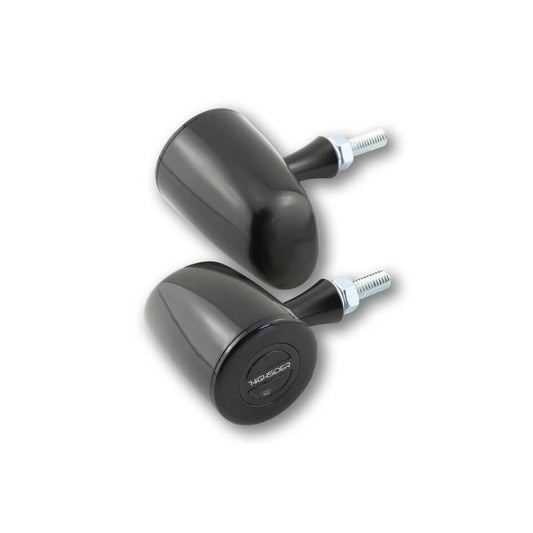 HIGHSIDER Rocket Classic Motorrad LED Blinker Schwarz Rauchgrau E-geprüft Paar