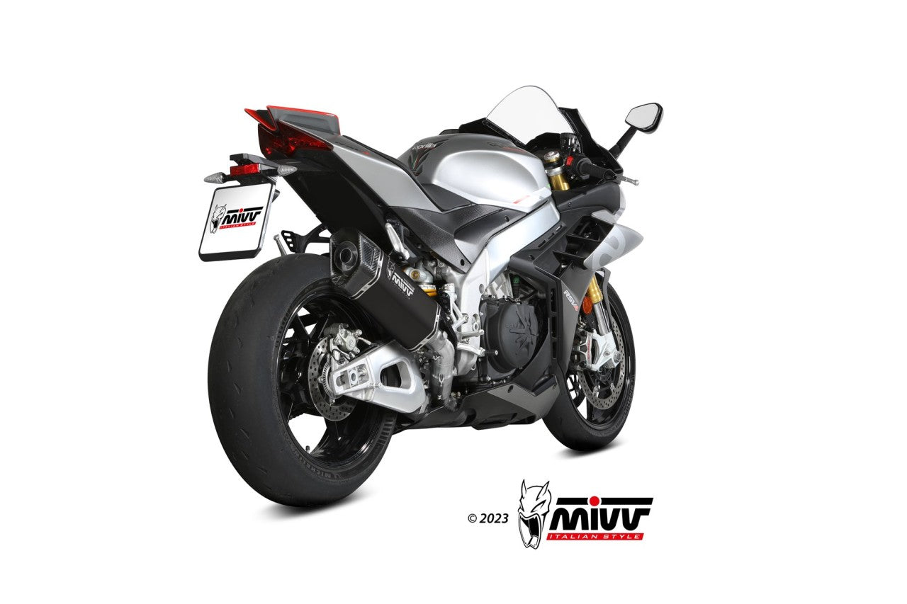 MIVV SR-1 Auspuff schwarz passend für Aprilia TUONO V4 1100-RSV 4 2021-2023
