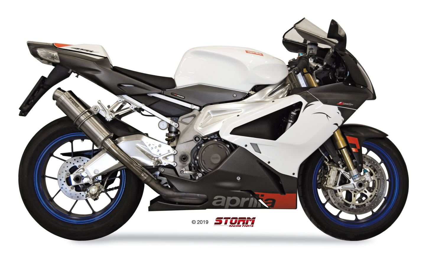 STORM GP Auspuff passend für Aprilia RSV 1000 2004-2008 Tuono Fighter 2006-2010