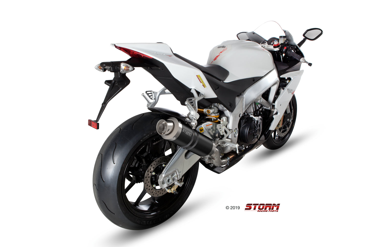 STORM GP Auspuff schwarz passend für APRILIA RSV4 2009-2016