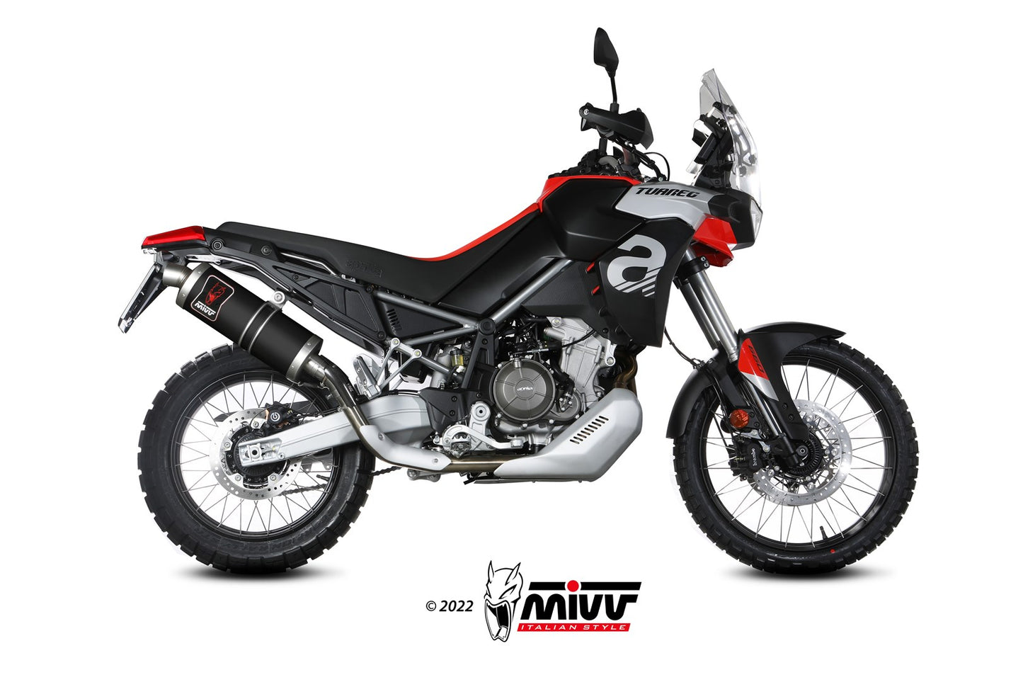 MIVV DAKAR Auspuff schwarz passend für Aprilia Tuareg 660 2022-2026
