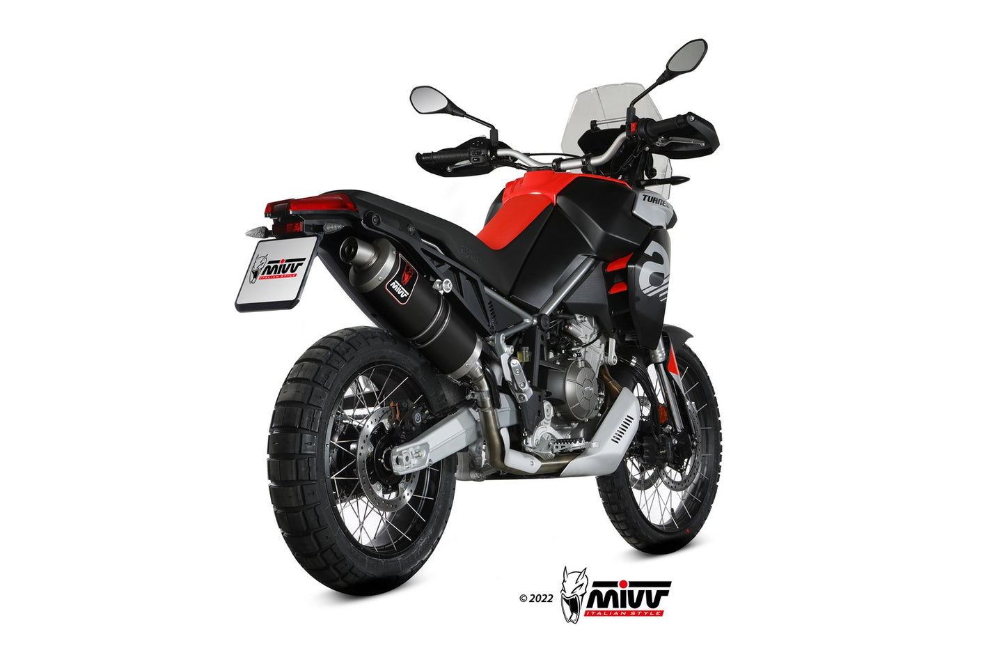 MIVV DAKAR Auspuff schwarz passend für Aprilia Tuareg 660 2022-2026