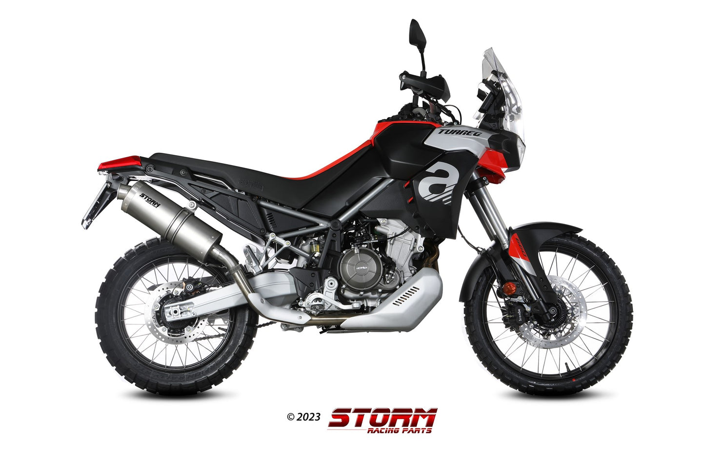 STORM Oval Auspuff Edelstahl passend für APRILIA TUAREG 660 2022-2026
