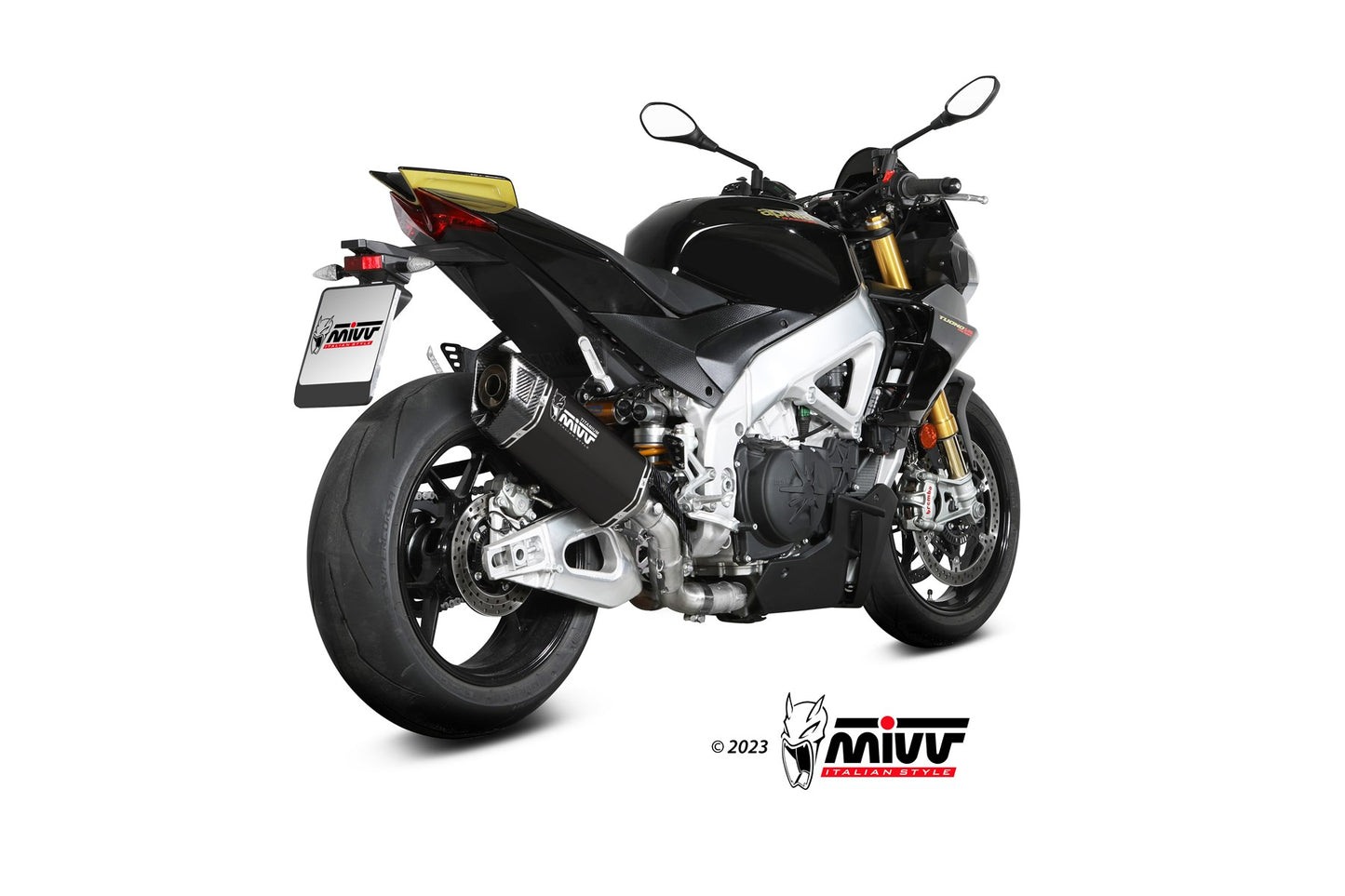 MIVV SR-1 Auspuff Titan schwarz passend für APRILIA TUONO V4 1100 2021-2024