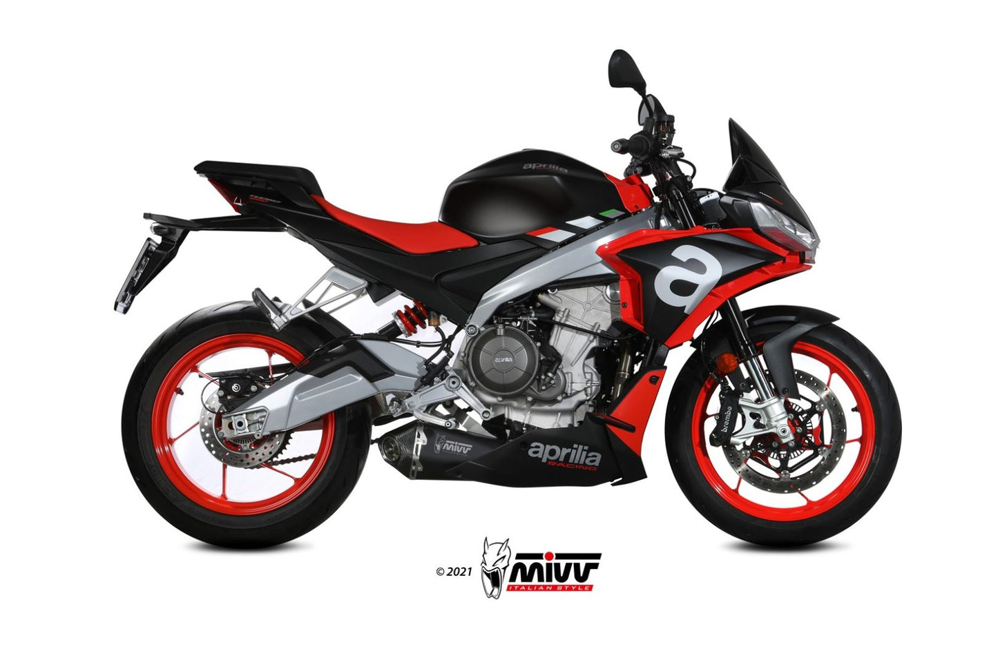 MIVV DELTA RACE Auspuff Komplettanlage schwarz passend für APRILIA TUONO 660 2021-2024