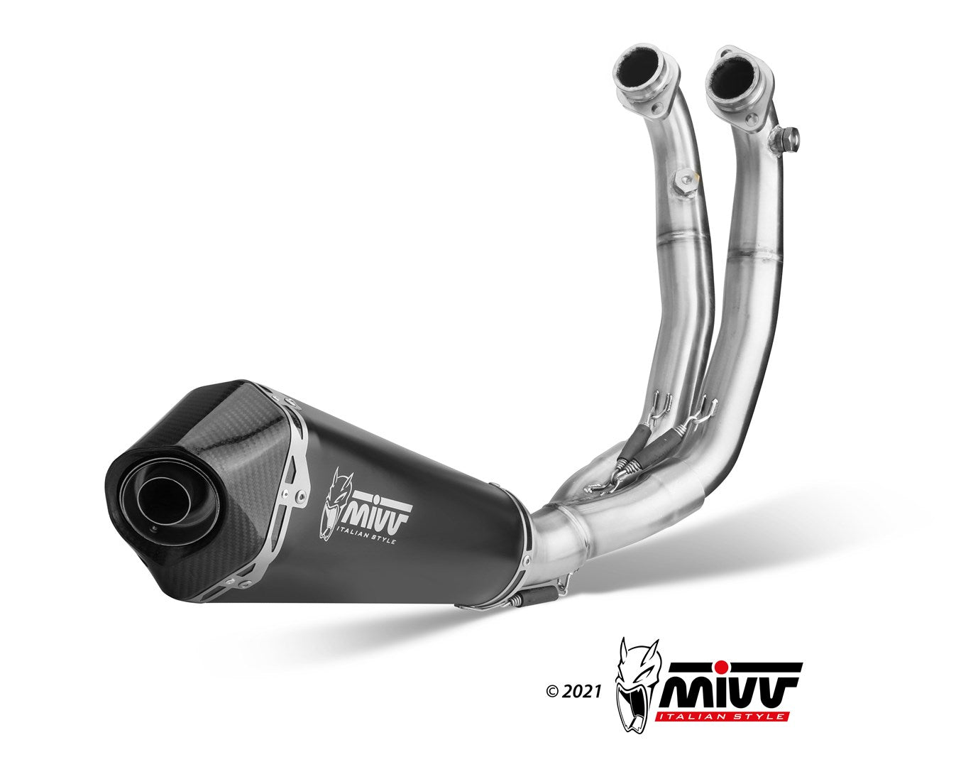 MIVV DELTA RACE Auspuff Komplettanlage schwarz passend für APRILIA TUONO 660 2021-2024