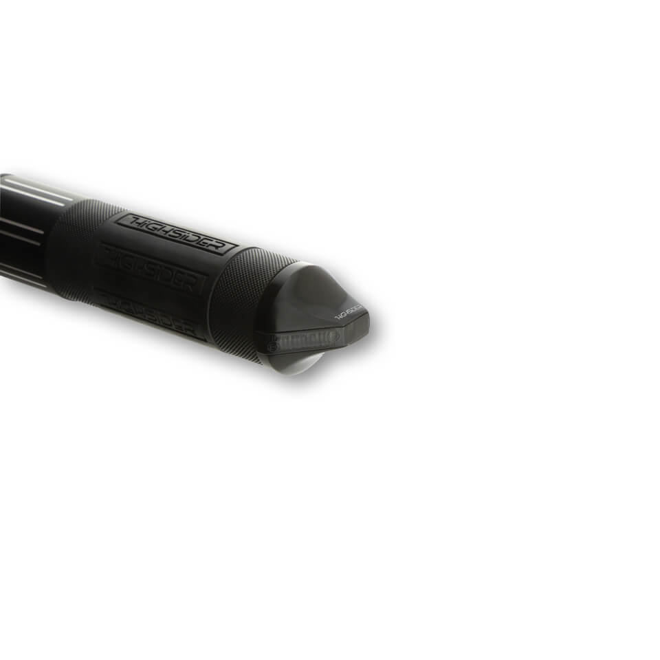 HIGHSIDER Motorrad LED Lenkerendenblinker Flight Schwarz E-geprüft (Paar)