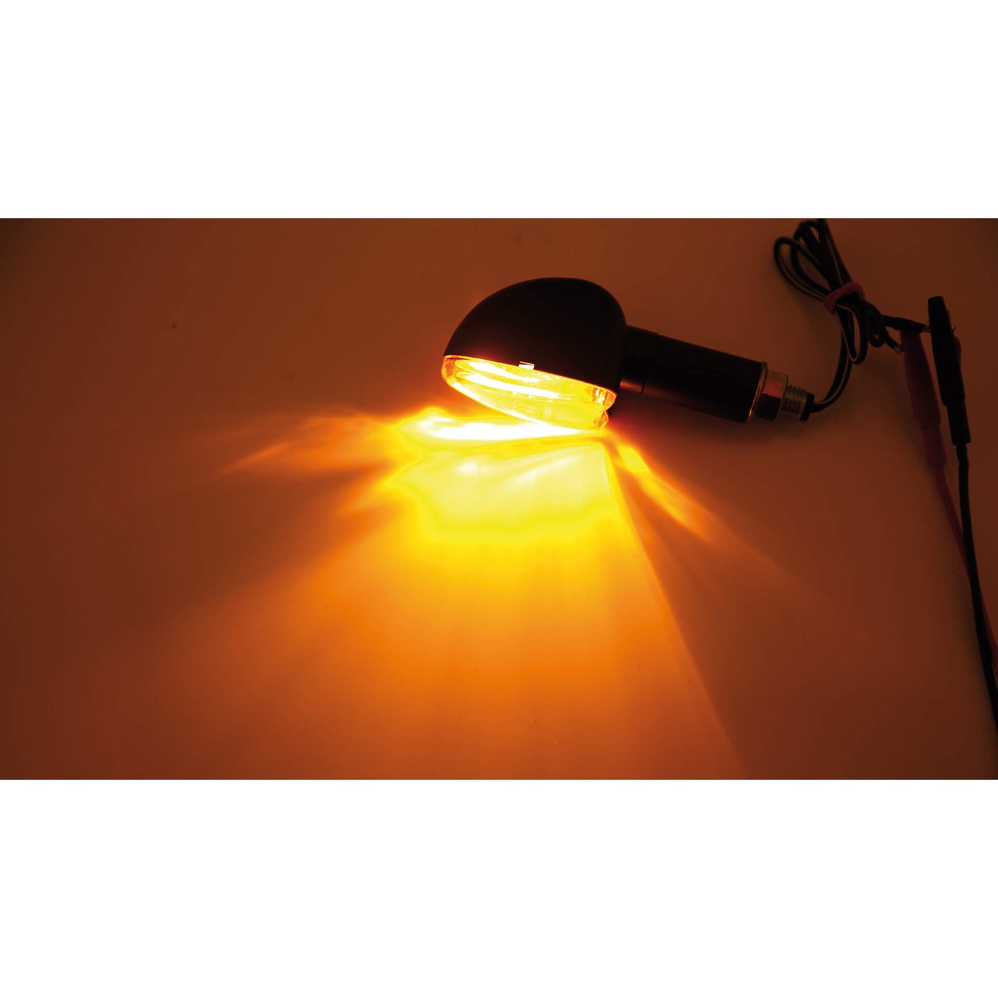 HIGHSIDER Arrow Motorrad Mini-Blinker Gehäuse Schwarz / Glas Orange (Paar)