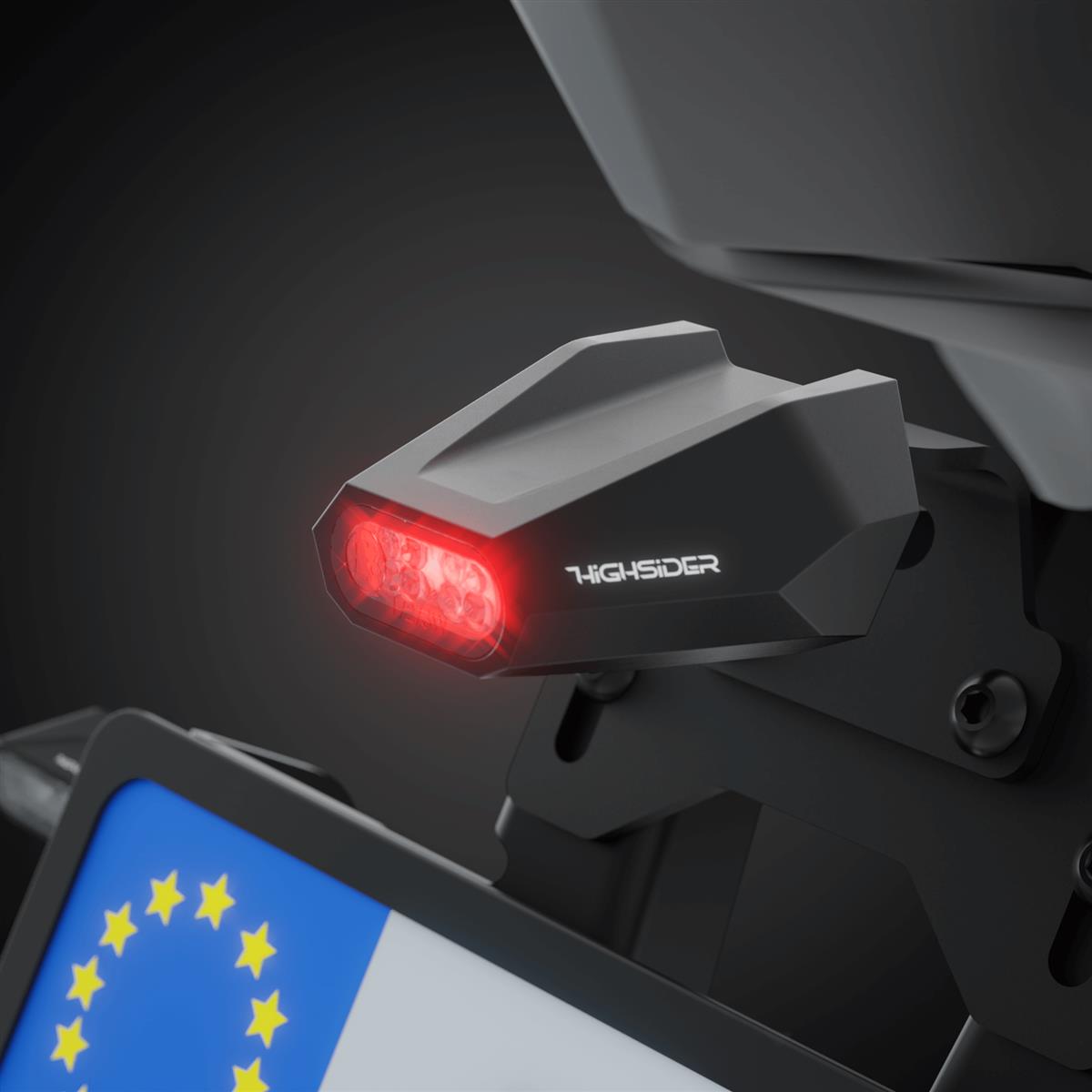 HIGHSIDER Motorrad LED Rücklicht SPLIT-V Schwarz/Transparent E-geprüft (1Stck)