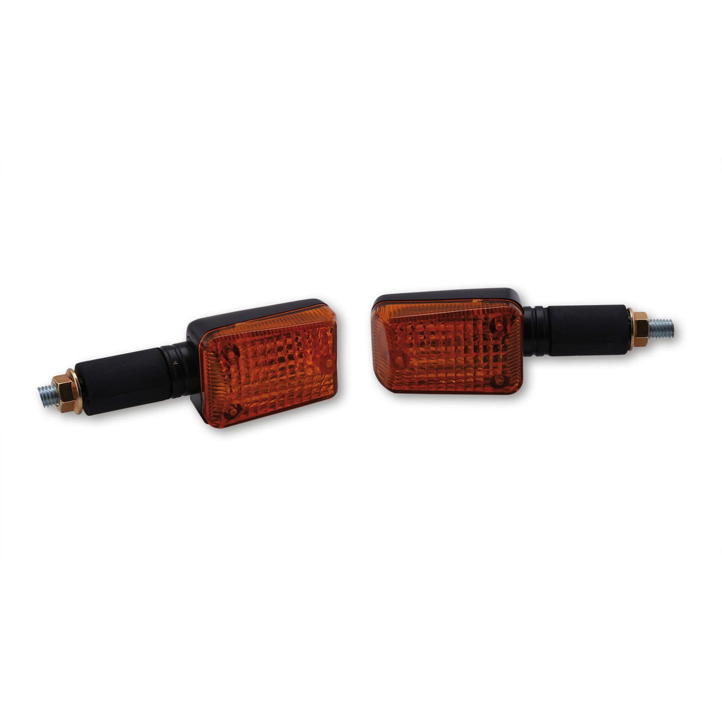 HIGHSIDER smart Mini Motorrad Blinker Gehäuse Schwarz / Glas Orange (Paar)