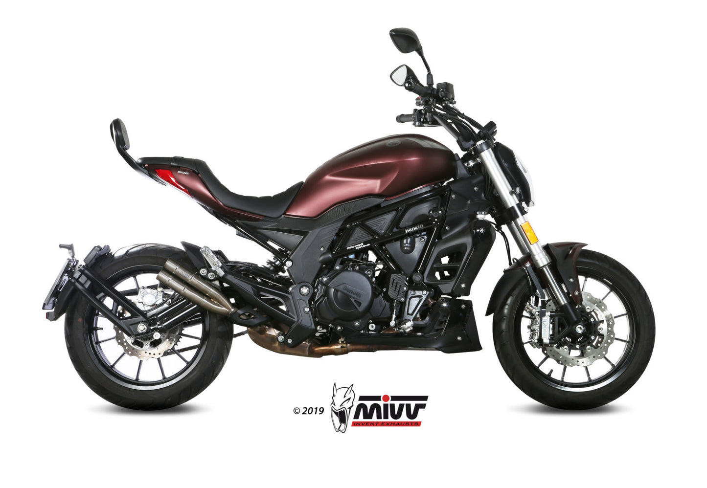 MIVV Double Gun Auspuff schwarz passend für Benelli 502C 19-22