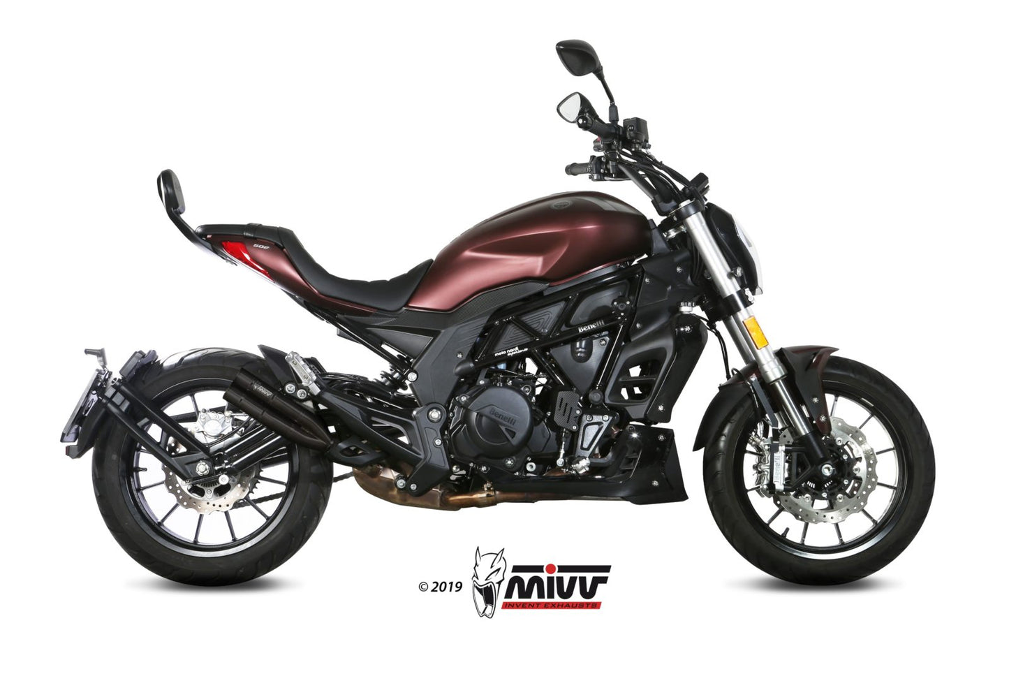 MIVV Double Gun Auspuff schwarz passend für Benelli 502C 19-22