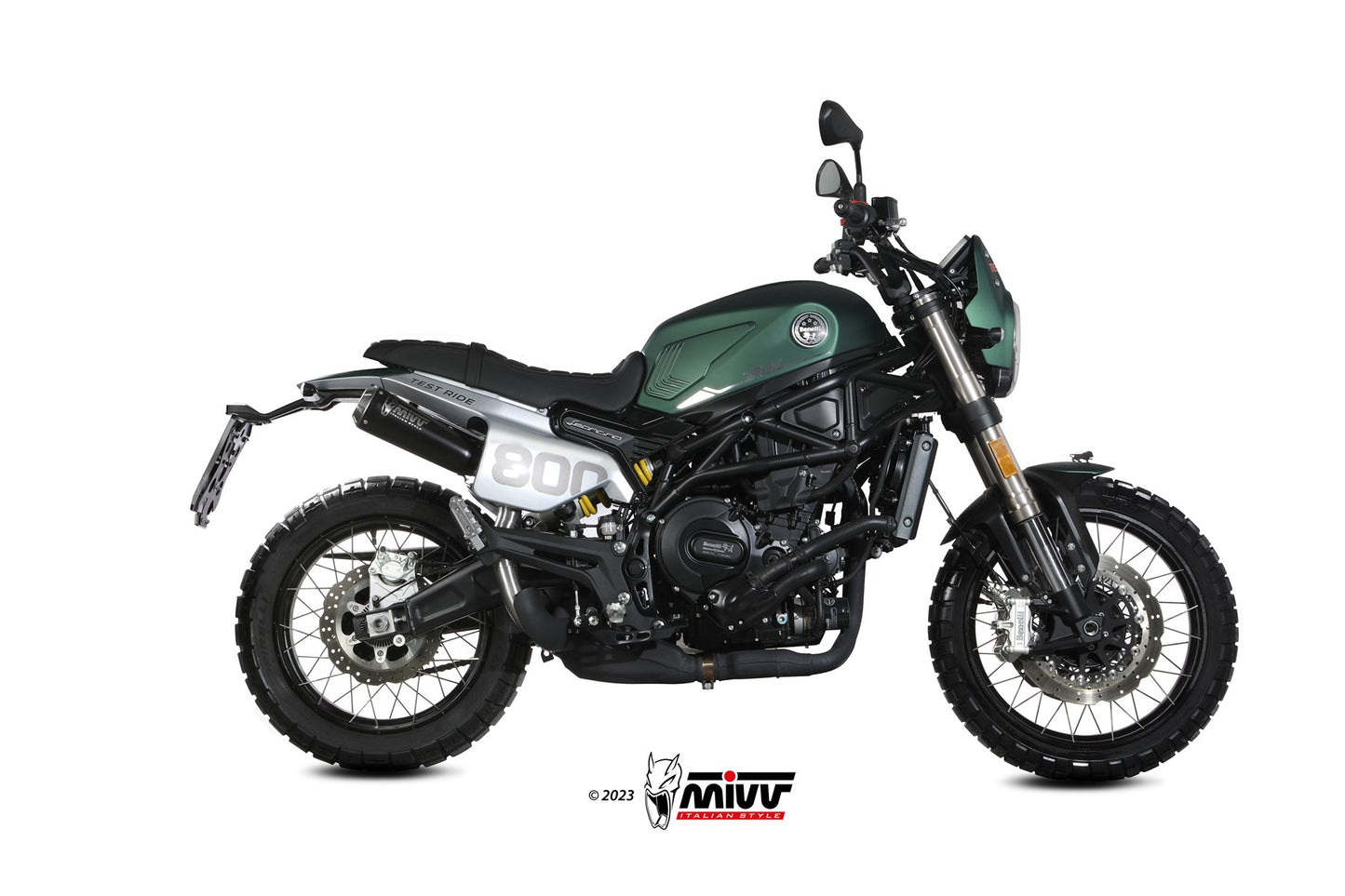 MIVV X-M1 Auspuff schwarz passend für BENELLI LEONCINO 800 TRAIL 2022-2024