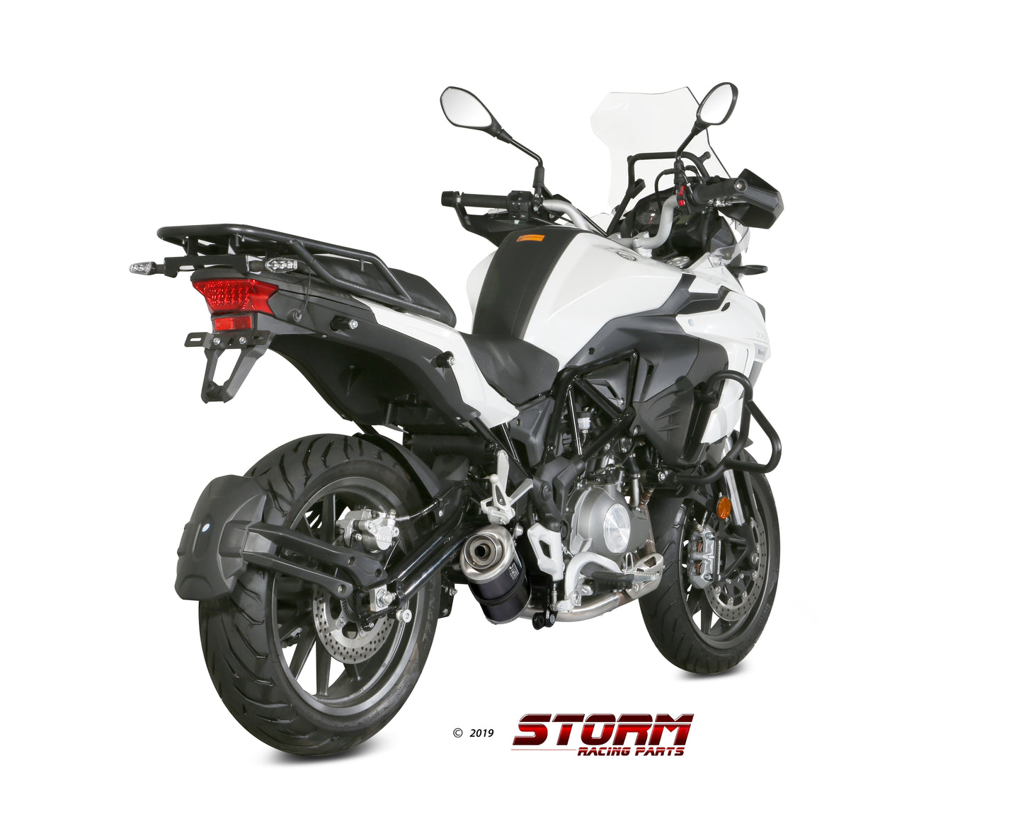 STORM OVAL Auspuff schwarz passend für BENELLI TRK 502 2017-2024