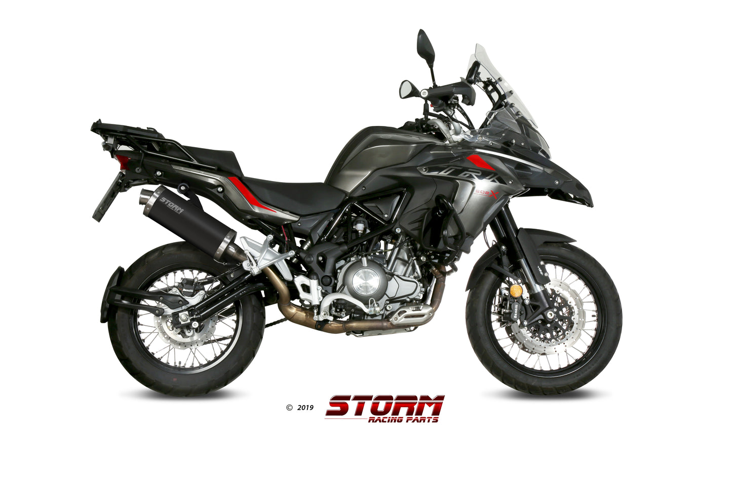 STORM OVAL Auspuff schwarz passend für BENELLI TRK 502 X 2018-2026