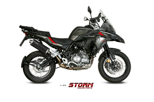 STORM OVAL Auspuff schwarz passend für BENELLI TRK 502 X 2018-2026