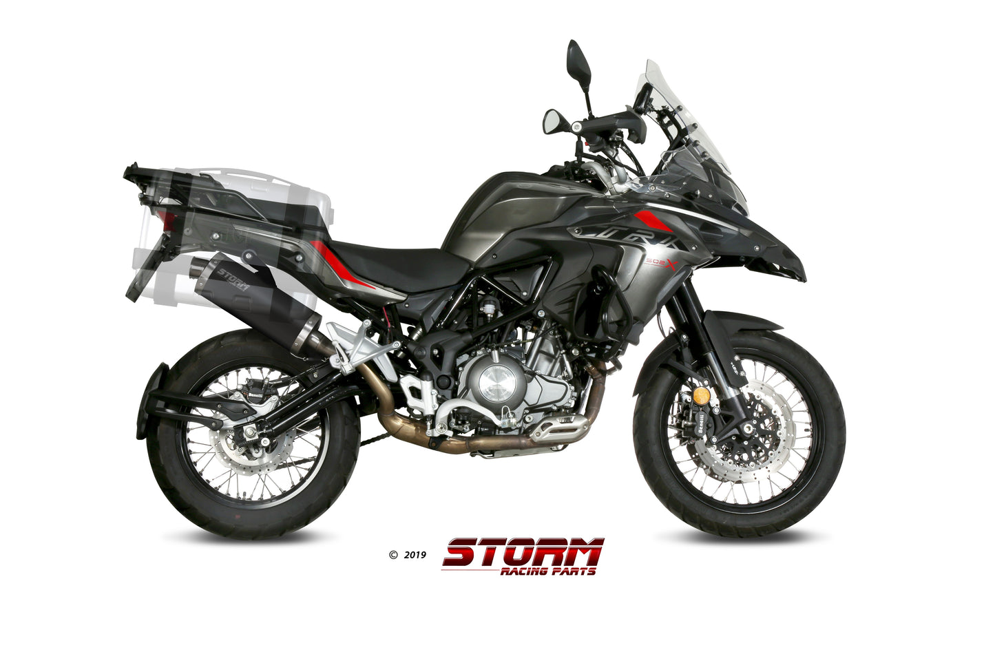 STORM OVAL Auspuff schwarz passend für BENELLI TRK 502 X 2018-2026