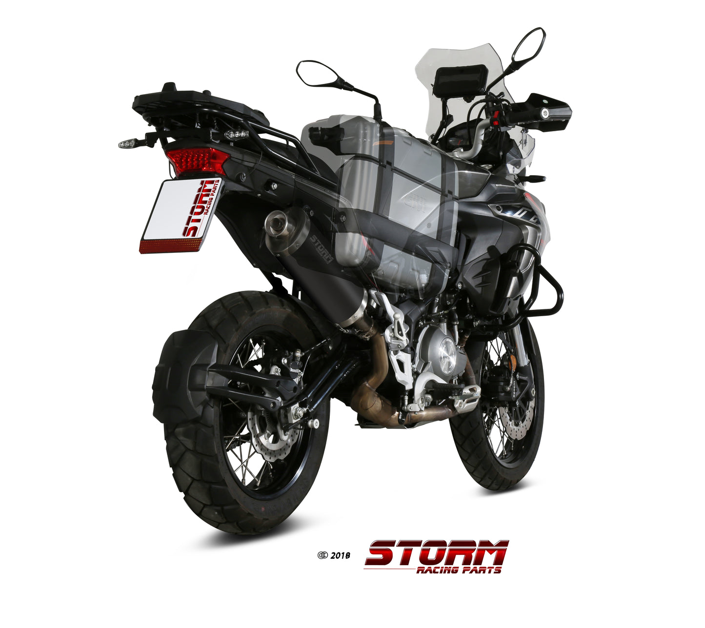 STORM OVAL Auspuff schwarz passend für BENELLI TRK 502 X 2018-2026