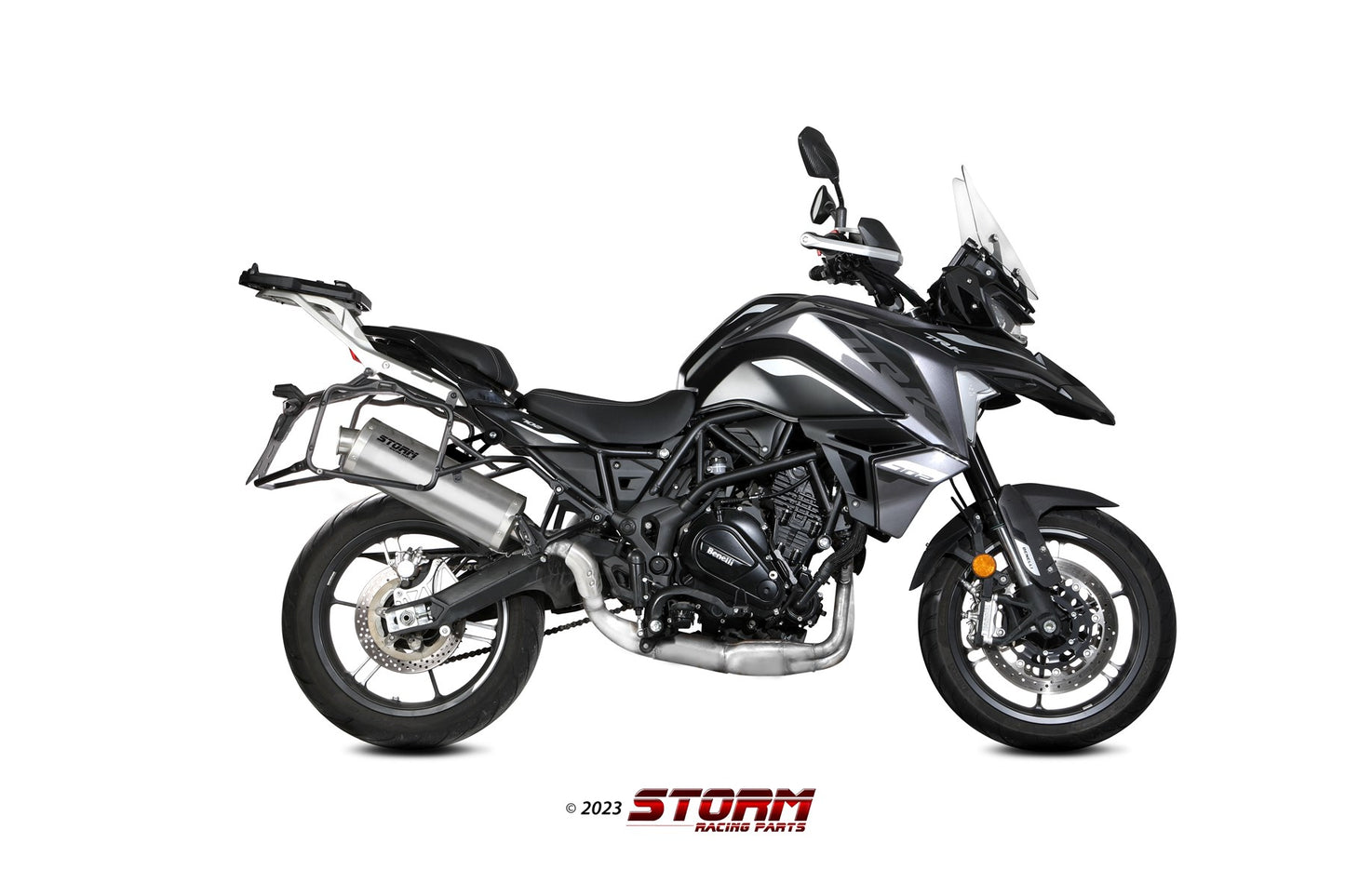 STORM Oval Auspuff Edelstahl passend für BENELLI TRK 702-X 2023-2024