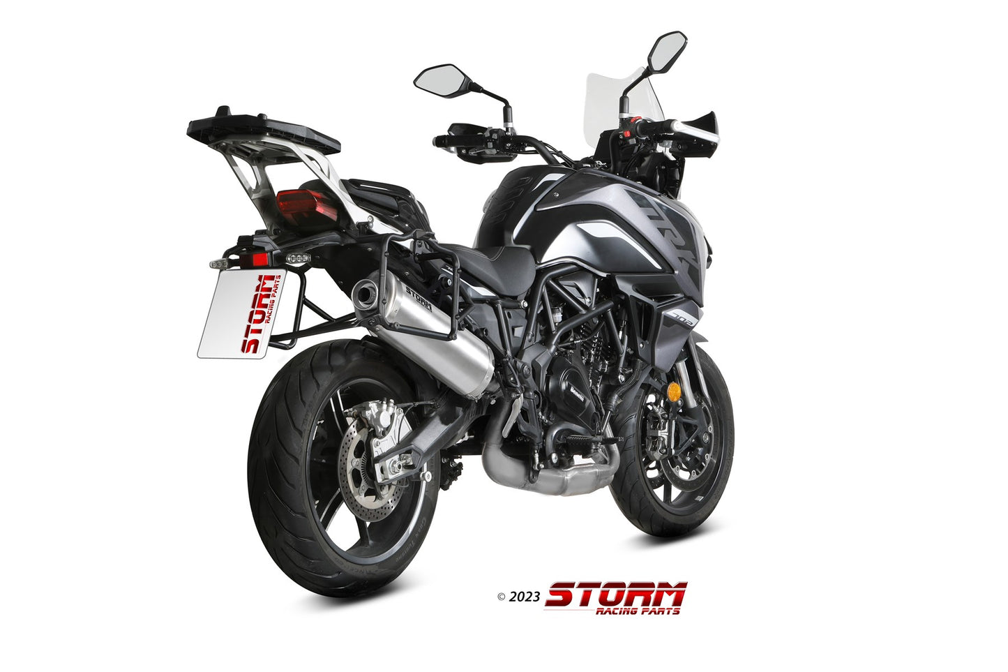 STORM Oval Auspuff Edelstahl passend für BENELLI TRK 702-X 2023-2024