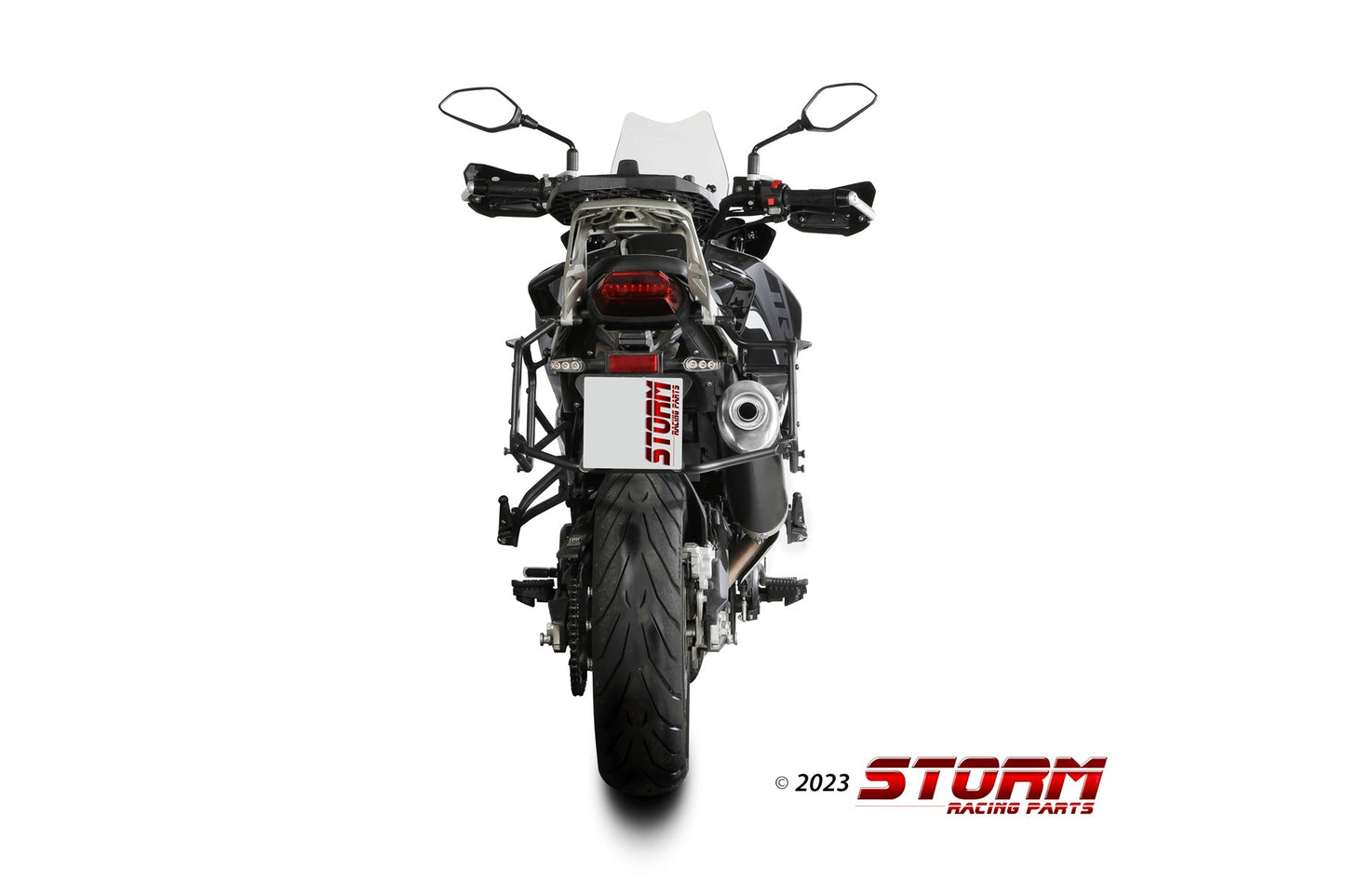 STORM Oval Auspuff Edelstahl passend für BENELLI TRK 702-X 2023-2024
